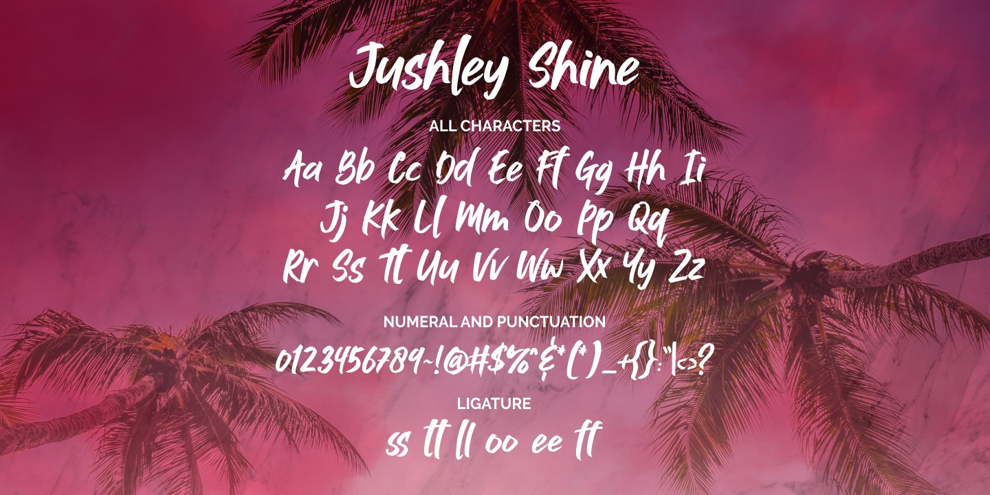 Example font Jushley Shine #2